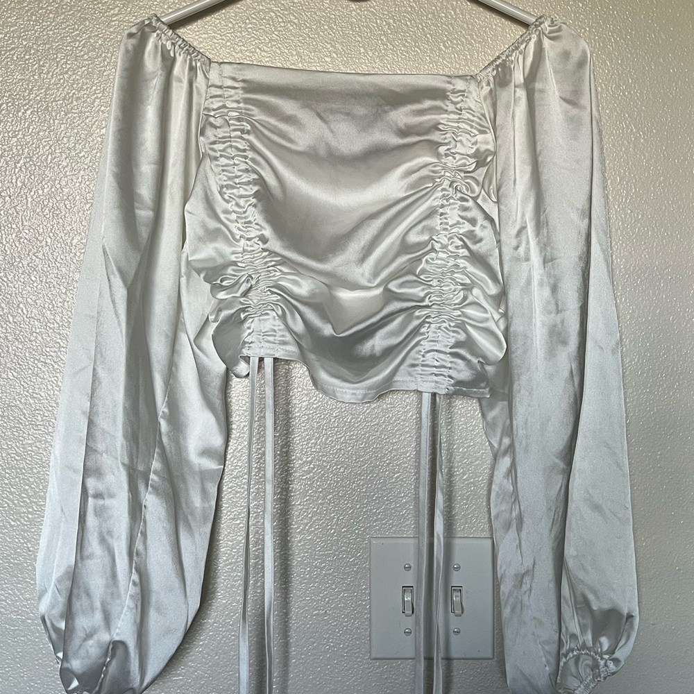 Small Ruched Drawstring Crop Top